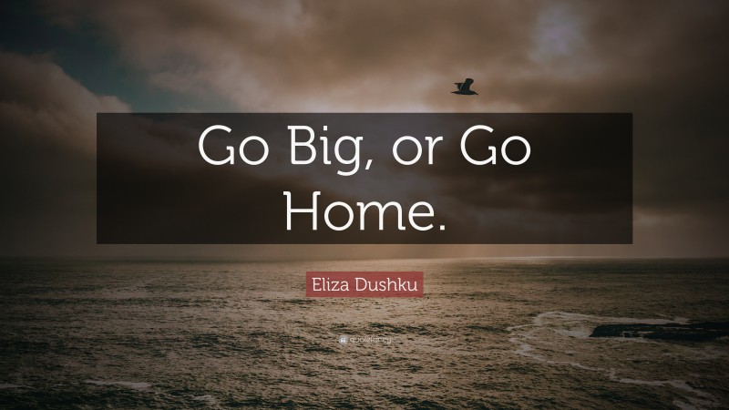 Eliza Dushku Quote: “Go Big, or Go Home.”