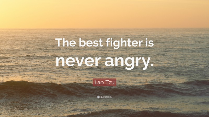 Lao Tzu Quote: “The best fighter is never angry.”