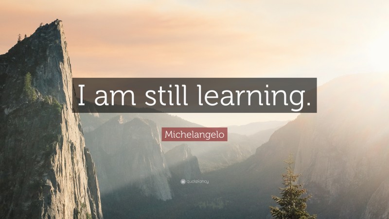 Michelangelo Quote: “I am still learning.”