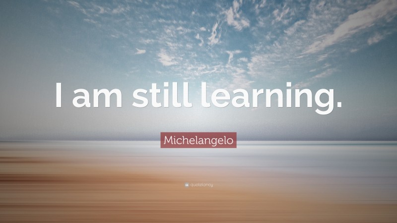 Michelangelo Quote: “I am still learning.”