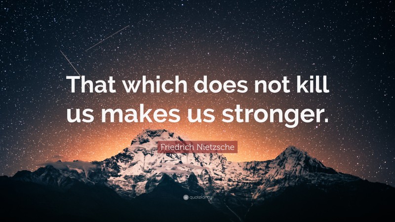 Friedrich Nietzsche Quote: “That which does not kill us makes us stronger.”