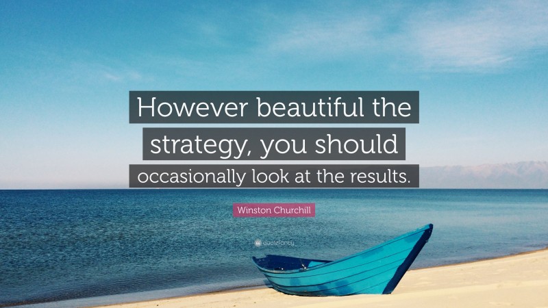 Winston Churchill Quote: “However beautiful the strategy, you should occasionally look at the results.”