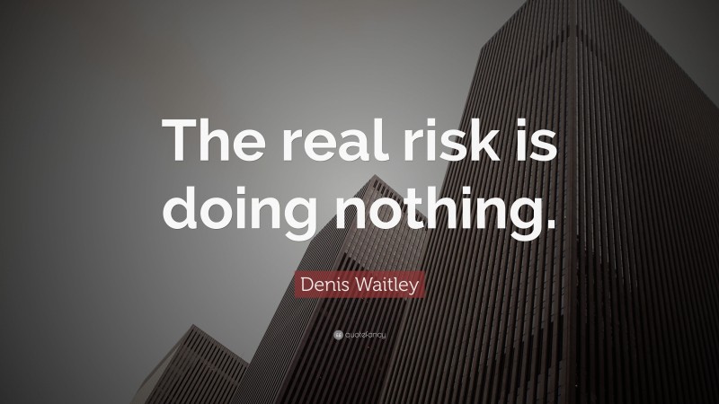 Denis Waitley Quote: “The real risk is doing nothing.”