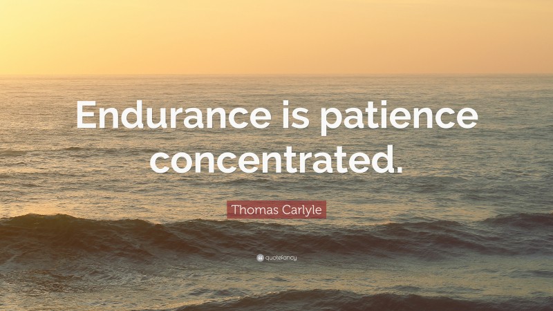 Thomas Carlyle Quote: “Endurance is patience concentrated.”