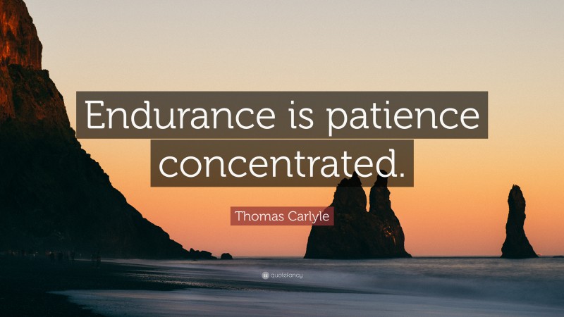 Thomas Carlyle Quote: “Endurance is patience concentrated.”