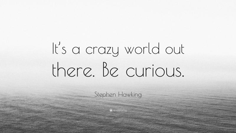 Stephen Hawking Quote: “It’s a crazy world out there. Be curious.”
