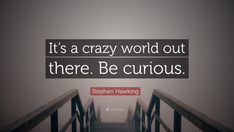 Stephen Hawking Quote: “It’s a crazy world out there. Be curious.”