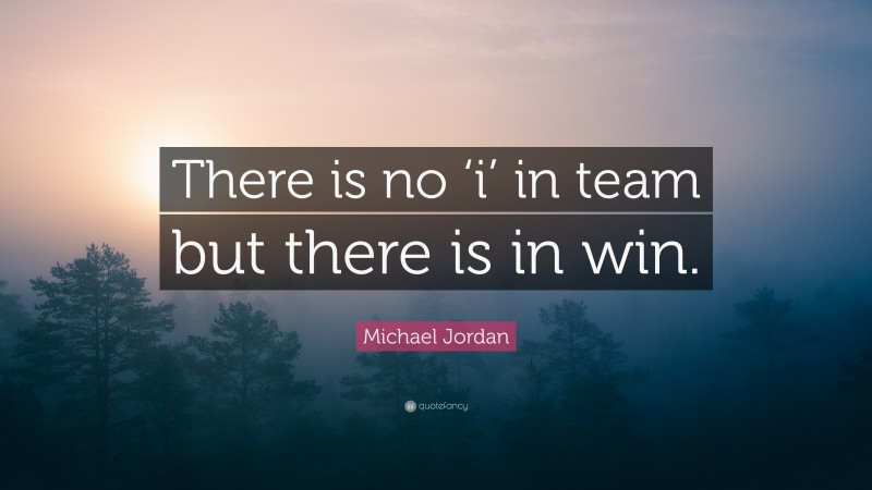 Michael Jordan Quote: “There is no ‘i’ in team but there is in win.”