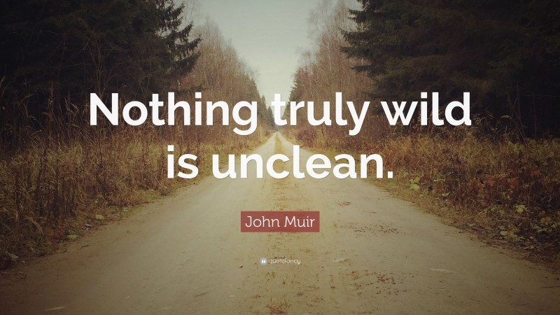 John Muir Quote: “Nothing truly wild is unclean.”