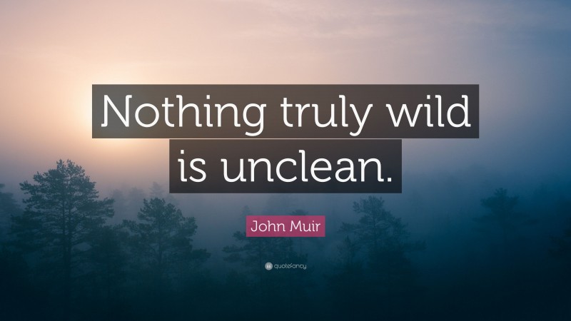 John Muir Quote: “Nothing truly wild is unclean.”