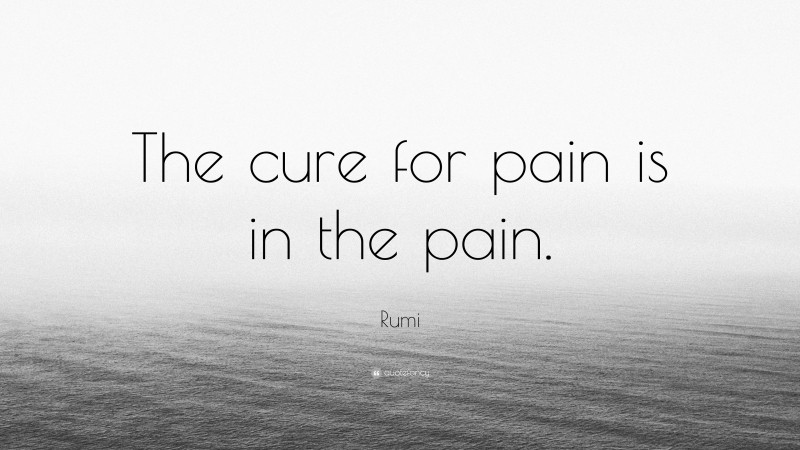 Rumi Quote: “The cure for pain is in the pain.”