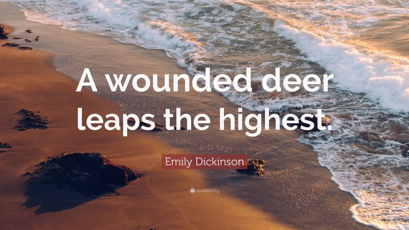 Emily Dickinson Quote: “A wounded deer leaps the highest.”