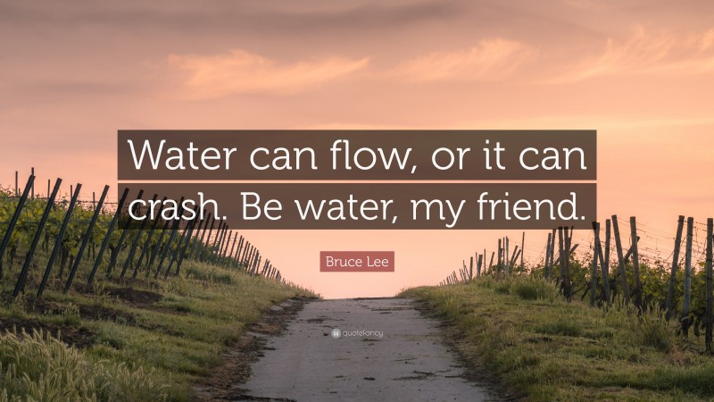 Bruce Lee Quote: “Water can flow, or it can crash. Be water, my friend.”