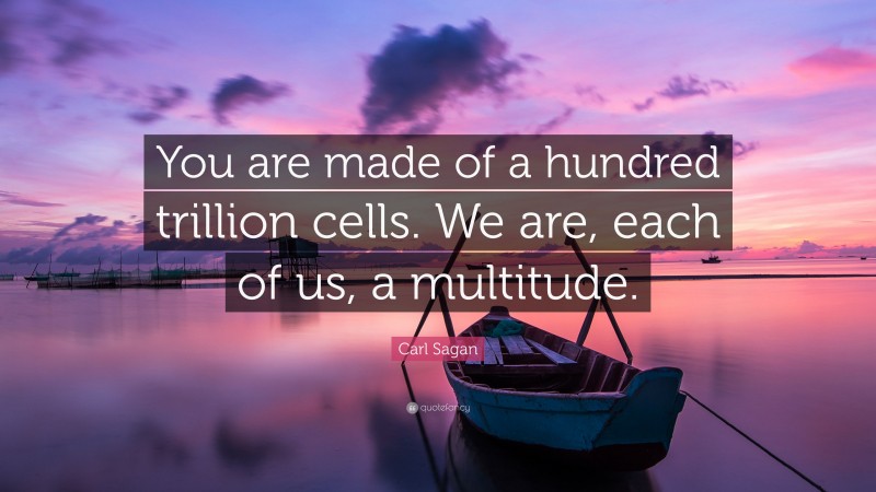 Carl Sagan Quote: “You are made of a hundred trillion cells. We are, each of us, a multitude.”