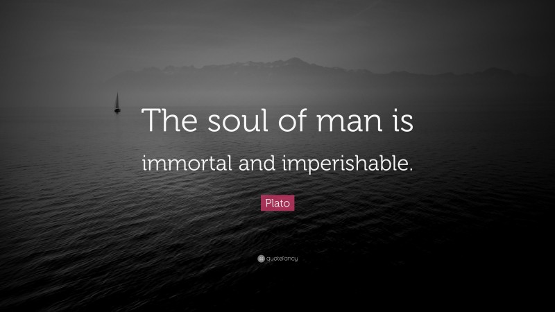 Plato Quote: “The soul of man is immortal and imperishable.”