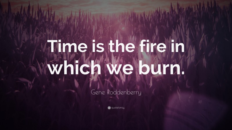 Gene Roddenberry Quote: “Time is the fire in which we burn.”