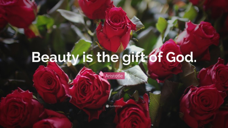 Aristotle Quote: “Beauty is the gift of God.”
