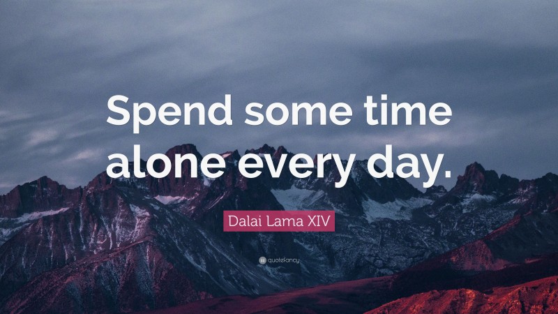 Dalai Lama XIV Quote: “Spend some time alone every day.”