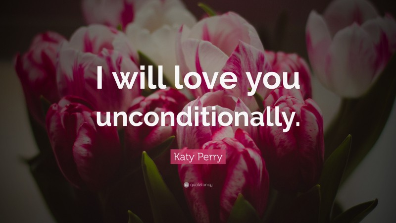 Katy Perry Quote: “I will love you unconditionally.”