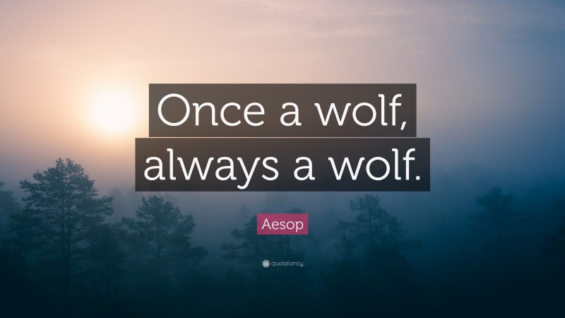 Aesop Quote: “Once a wolf, always a wolf.”