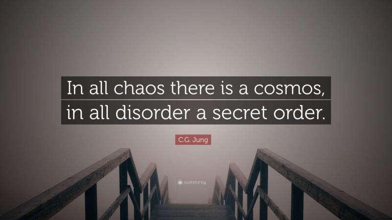 C.G. Jung Quote: “In all chaos there is a cosmos, in all disorder a secret order.”