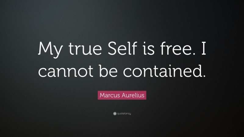 Marcus Aurelius Quote: “My true Self is free. I cannot be contained.”