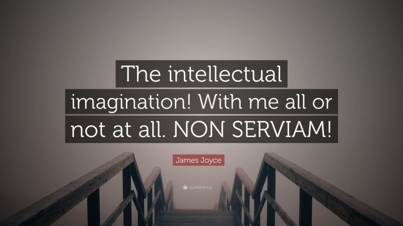 James Joyce Quote: “The intellectual imagination! With me all or not at all. NON SERVIAM!”
