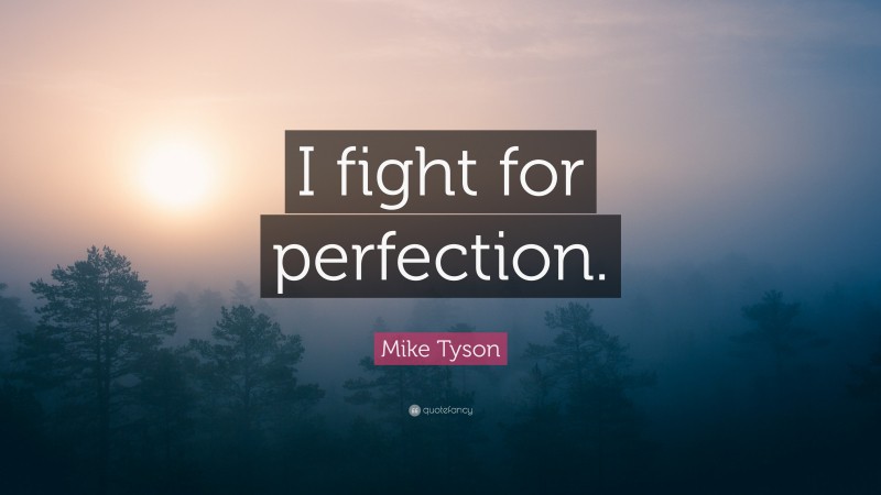 Mike Tyson Quote: “I fight for perfection.”