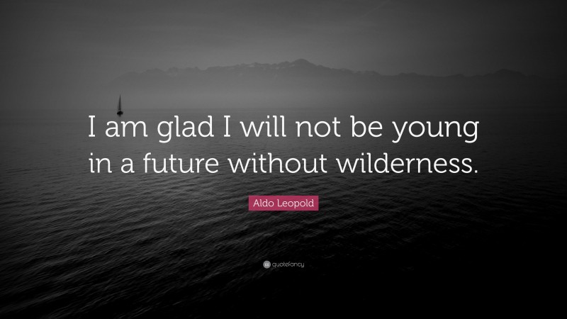 Aldo Leopold Quote: “I am glad I will not be young in a future without wilderness.”