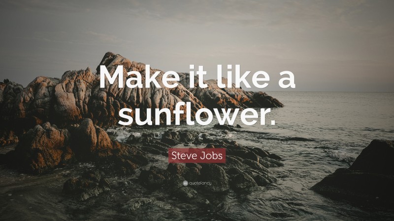 Steve Jobs Quote: “Make it like a sunflower.”