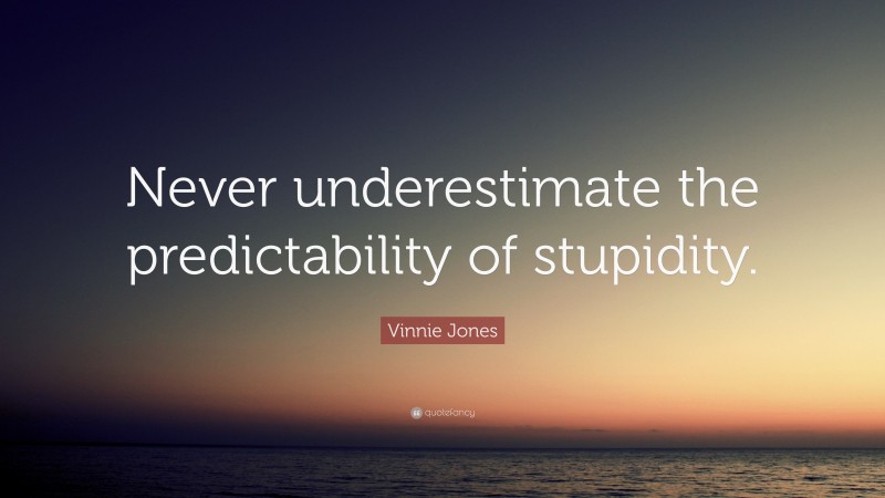 Vinnie Jones Quote: “Never underestimate the predictability of stupidity.”