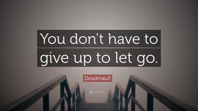 Deadmau5 Quote: “You don’t have to give up to let go.”