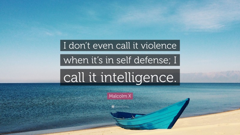 Malcolm X Quote: “I don’t even call it violence when it’s in self defense; I call it intelligence.”