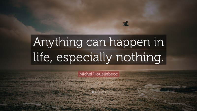 Michel Houellebecq Quote: “Anything can happen in life, especially nothing.”