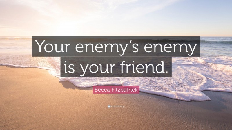 Becca Fitzpatrick Quote: “Your enemy’s enemy is your friend.”