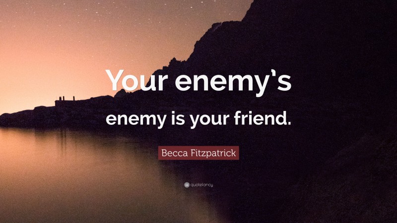 Becca Fitzpatrick Quote: “Your enemy’s enemy is your friend.”