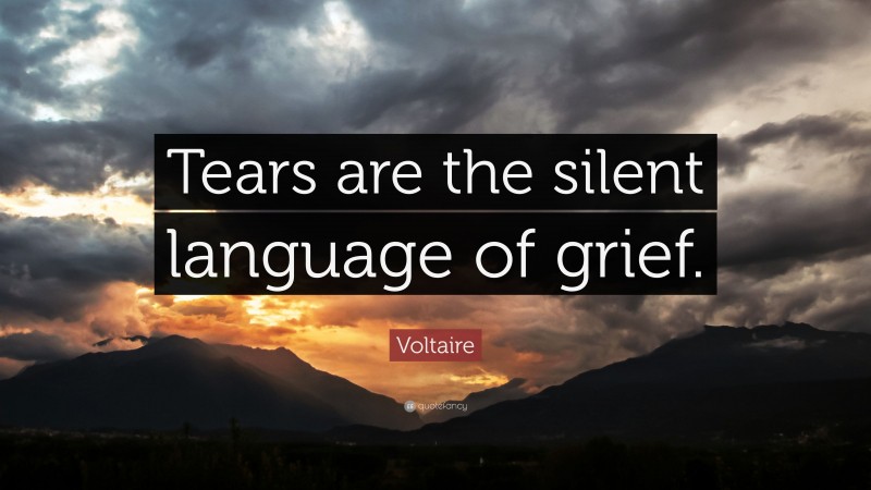 Voltaire Quote: “Tears are the silent language of grief.”