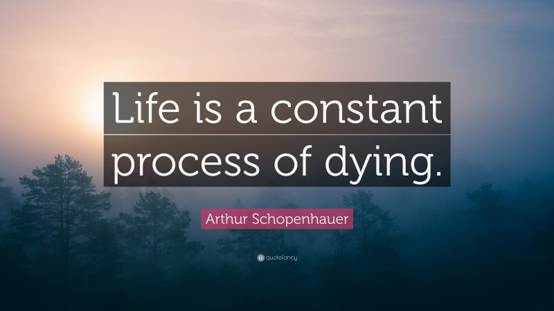 Arthur Schopenhauer Quote: “Life is a constant process of dying.”