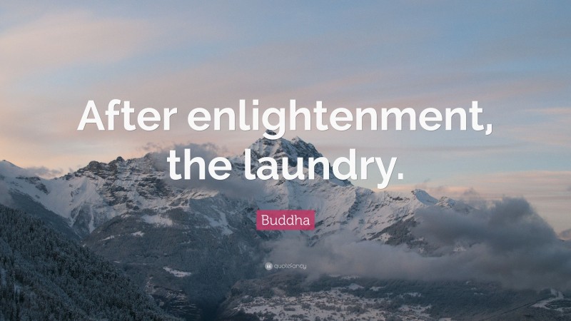 Buddha Quote: “After enlightenment, the laundry.”