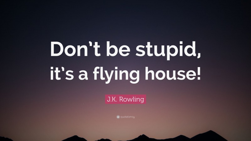 J.K. Rowling Quote: “Don’t be stupid, it’s a flying house!”