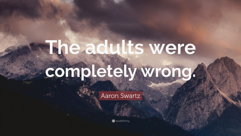 Aaron Swartz Quote: “The adults were completely wrong.”