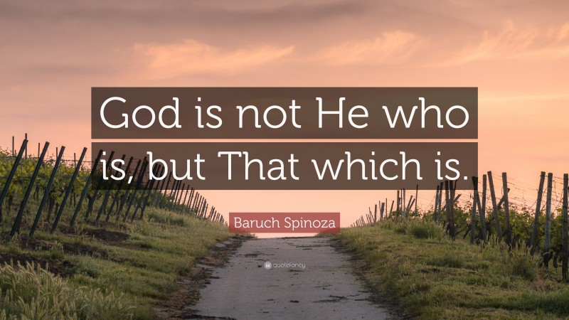 Baruch Spinoza Quote: “God is not He who is, but That which is.”