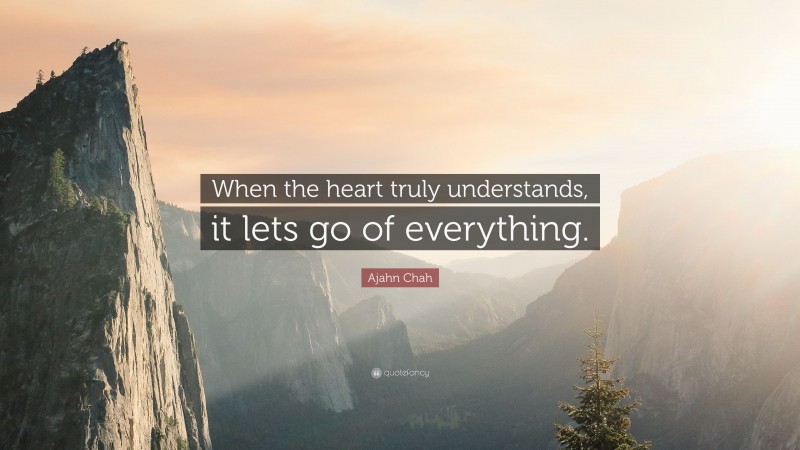 Ajahn Chah Quote: “When the heart truly understands, it lets go of everything.”