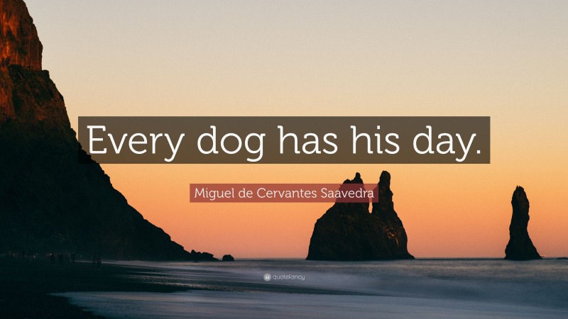 Miguel de Cervantes Saavedra Quote: “Every dog has his day.”