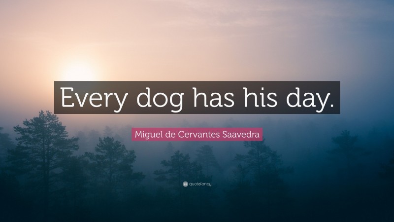 Miguel de Cervantes Saavedra Quote: “Every dog has his day.”