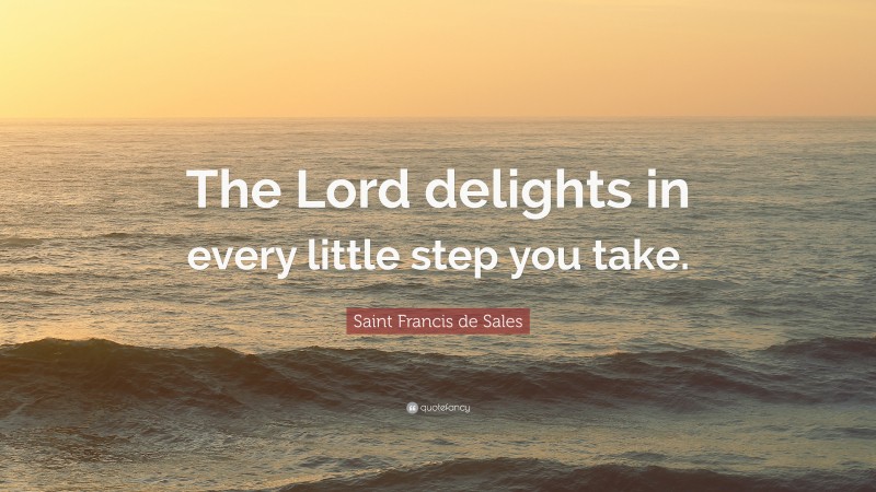 Saint Francis de Sales Quote: “The Lord delights in every little step you take.”