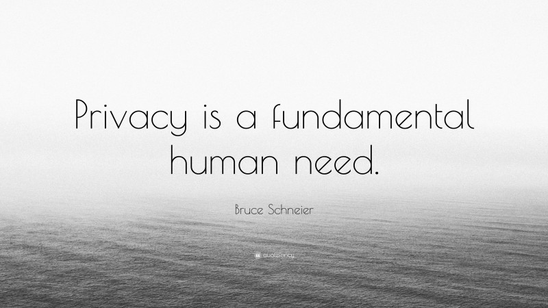 Bruce Schneier Quote: “Privacy is a fundamental human need.”