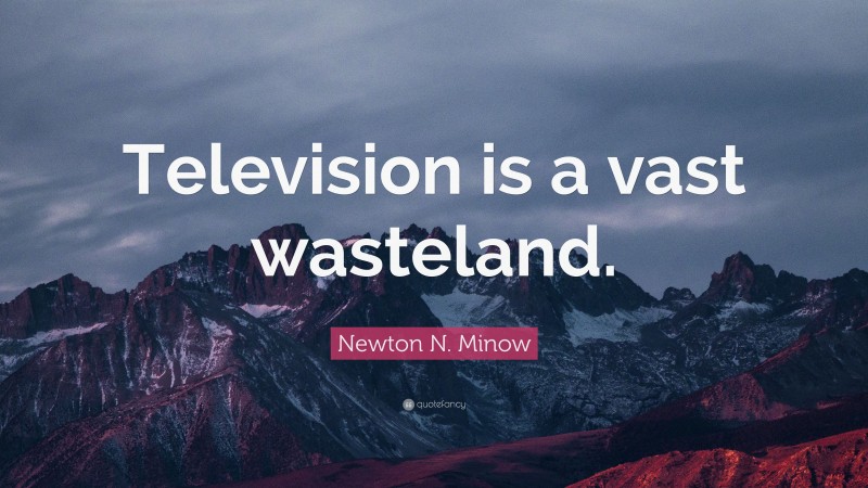 Newton N. Minow Quote: “Television is a vast wasteland.”