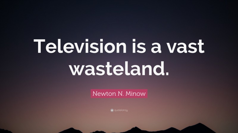 Newton N. Minow Quote: “Television is a vast wasteland.”