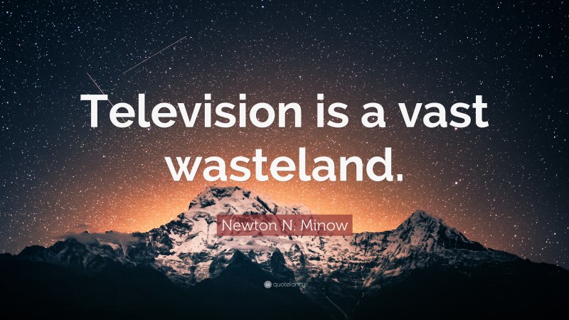 Newton N. Minow Quote: “Television is a vast wasteland.”